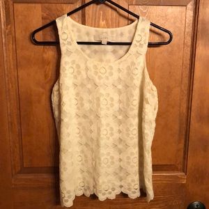 Loft XS Petite sleeveless lace top